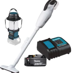 Akkuimuri+akkulyhty/radio Makita LXT DCL180+DMR055 18V 5,0 Ah akulla