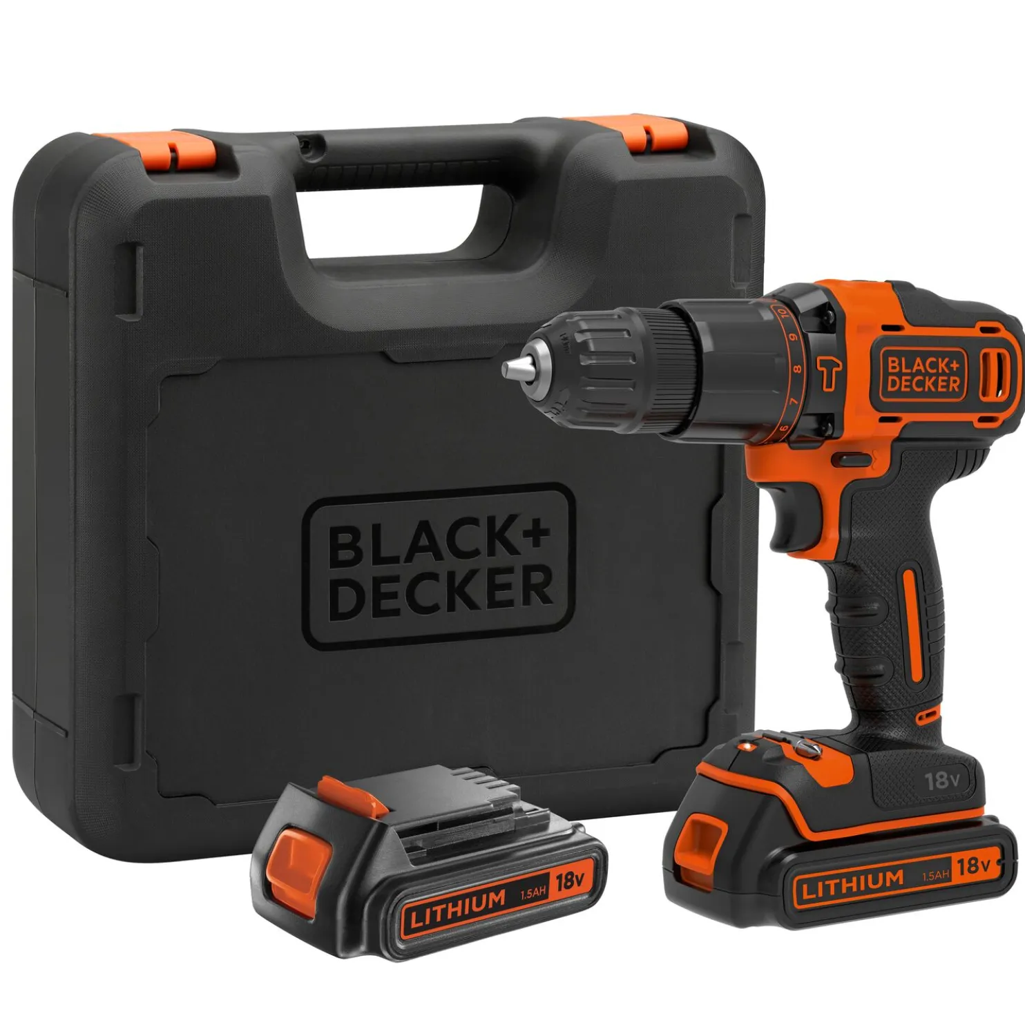 Akkuiskuporakone Black+Decker BDCHD18KB 18V 2x1,5 Ah akulla