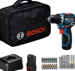 Akkuporakone Bosch Professional GSR 12V-32 2x2,0 Ah akuilla + 24-os, tarvikesarja laukku