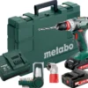 Akkuporakone Metabo BS 18 Quick 2x2.0Ah akulla laturilla kulma- ja kärkisatsilla