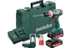Akkuporakone Metabo BS 18 Quick 2x2.0Ah akulla laturilla kulma- ja kärkisatsilla