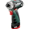 Akkuporakone Metabo PowerMaxx BS Basic 12V 2x2Ah akulla ja laturilla LC 40