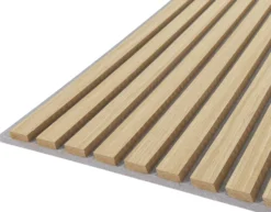 Akustiikkalevy Fibrotech Quanti, 18x520x2440mm, vaalea tammi puuviilu, harmaa pohja