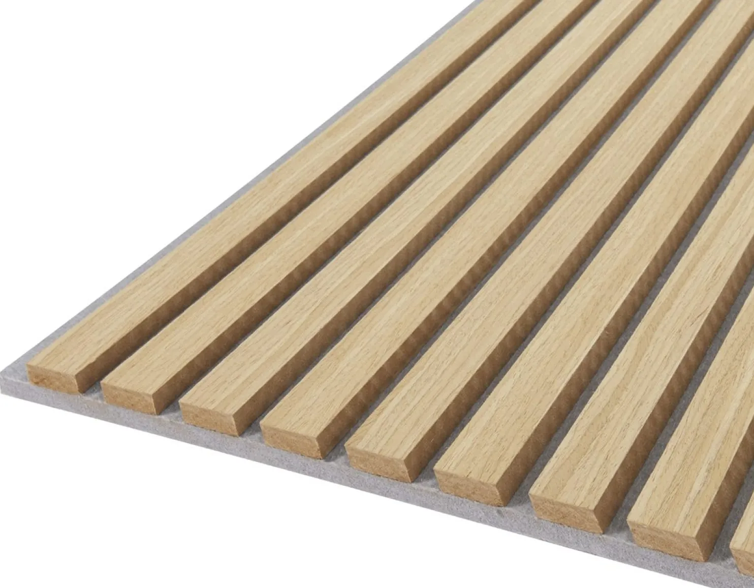 Akustiikkalevy Fibrotech Quanti, 18x520x2440mm, vaalea tammi puuviilu, harmaa pohja