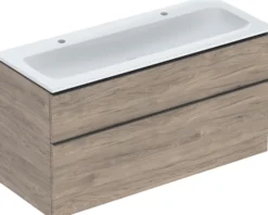 Allaskaappi kaksoisaltaalla Geberit iCon, 630x1200mm, allaskytkennällä, hikkoripuu