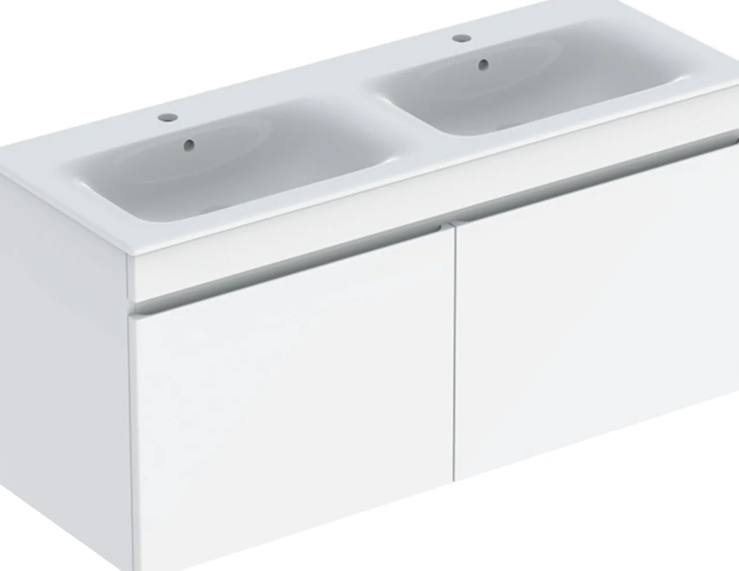 Allaskaappi kaksoisaltaalla Geberit Renova Plan, 622x1300mm, valkoinen