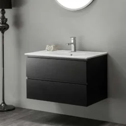 Allaskaappi pesualtaalla Bathlife Eufori, 600-1000 mm, musta