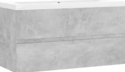 Allaskaappi sisäänrakennetulla altaalla, 90x38,5x45 cm, betoninharmaa