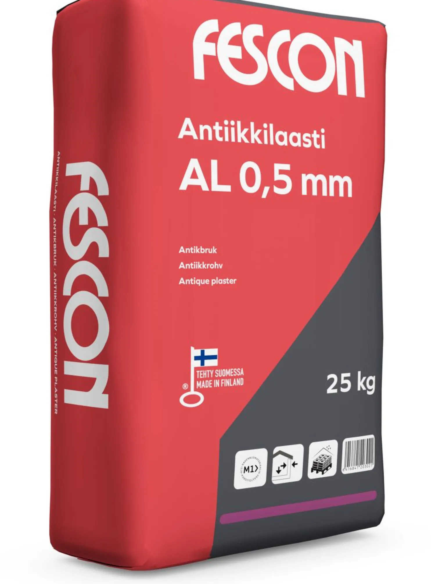 Antiikkilaasti Fescon AL 0,5 mm valkoinen 25 kg