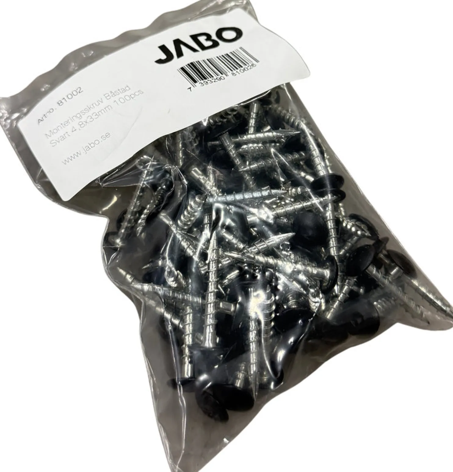 Asennusruuvi Jabo Båstrad rimapaneeleille, musta 4,8x33mm 100 kpl