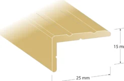 Askelkulmalista Lundbergs Standard 25mm messinki, eri pituuksia