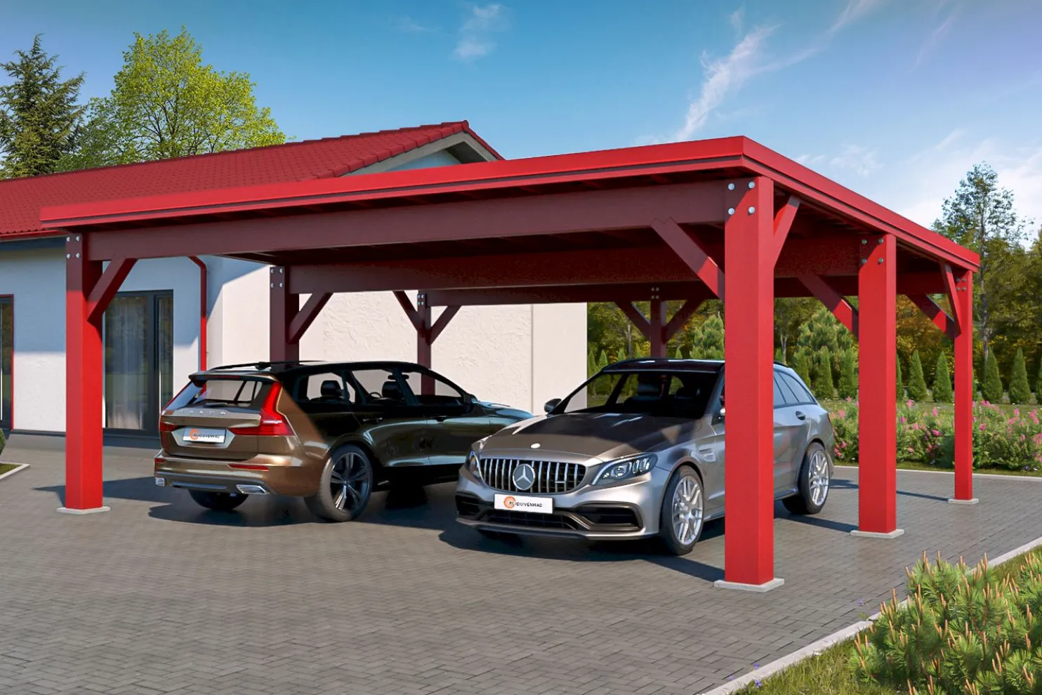 Autokatos Holzbrüder Ralf 42m2, kantavuus 250 kg/m²