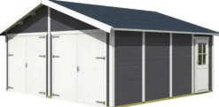 Autotalli Skan Holz Varberg 3 29,9m², eri värejä