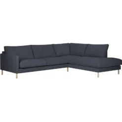 Avokulmasohva Home4You Lisanna, oikea, 260x205cm, 4-istuttava, sininen
