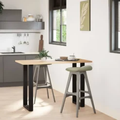 Baaripöydän jalat U-muotoiset 2 kpl musta 40x(90-91) cm teräs (13216)