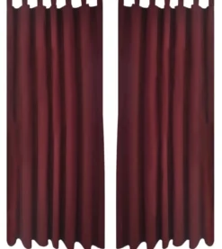 Bordeaux mikro-satiini verhot lenkeillä 2kpl 140 x 245 cm