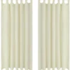 Creme mikro-satiini verhot lenkeillä 2kpl 140 x 245 cm