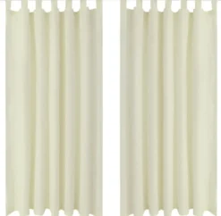 Creme mikro-satiini verhot lenkeillä 2kpl 140 x 245 cm