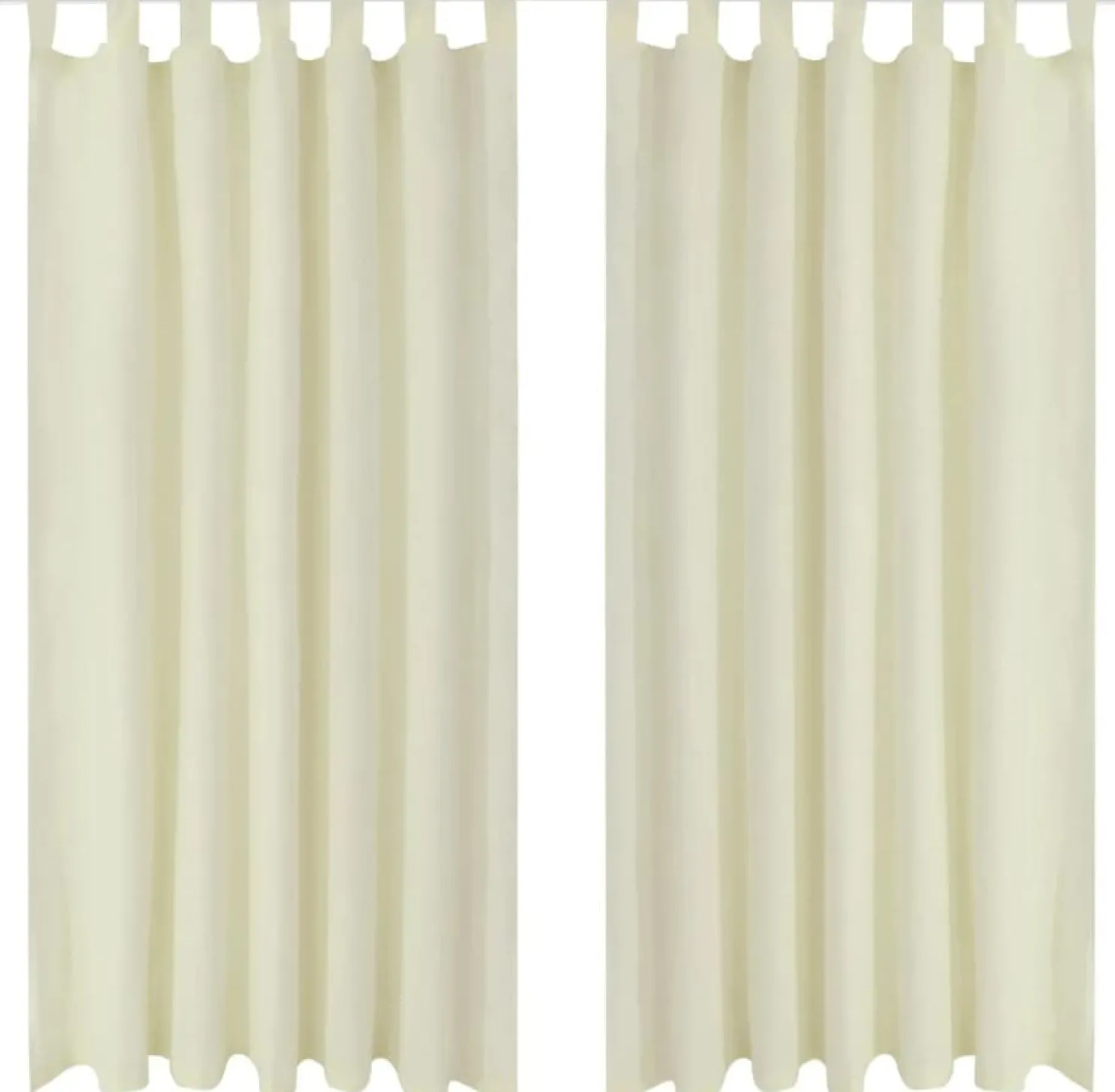 Creme mikro-satiini verhot lenkeillä 2kpl 140 x 245 cm