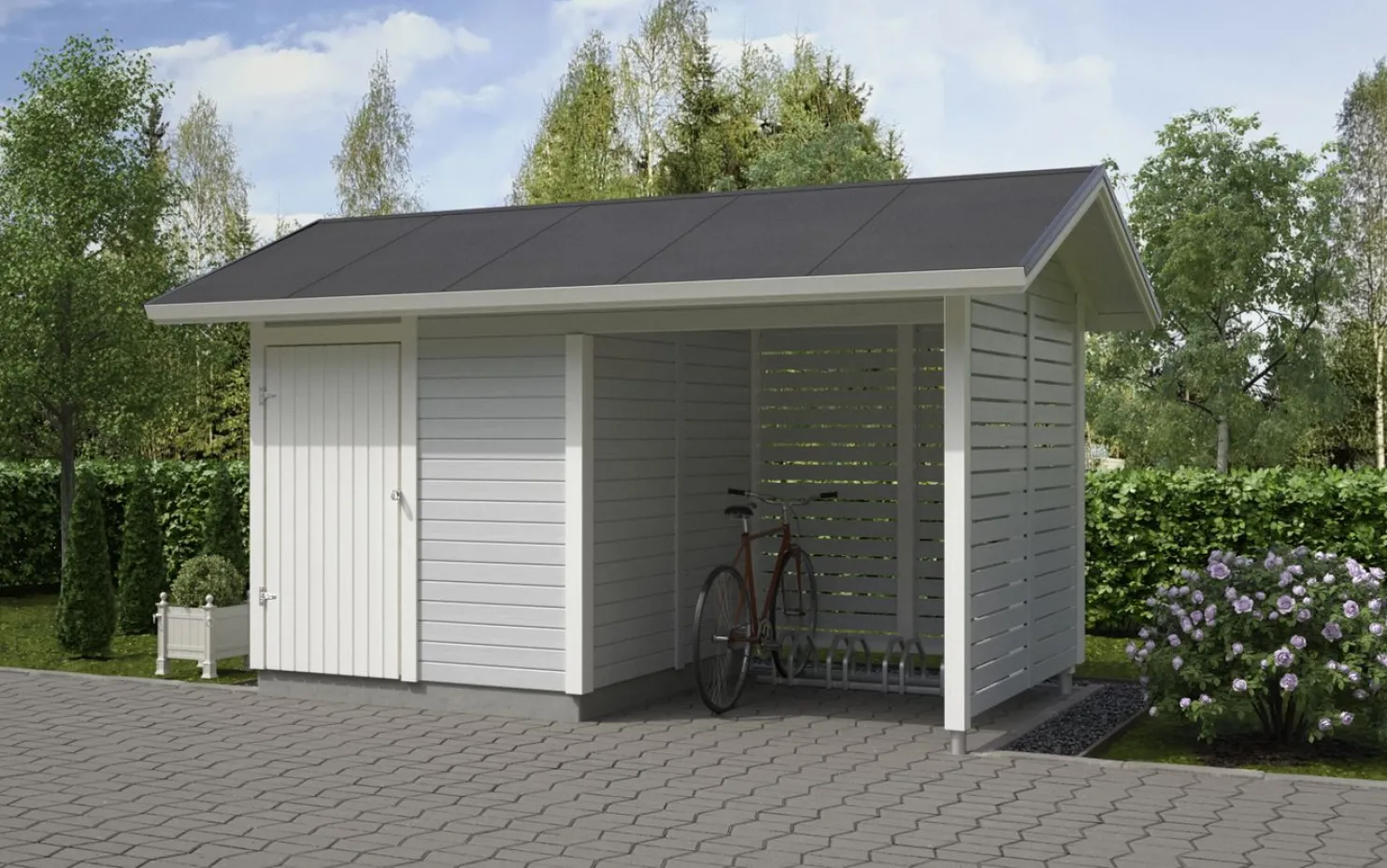 Elementtivarasto Timburg E4M 4040x2140 mm 8.65 m² puuvalmis