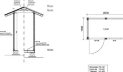 Elementtivarasto Timburg E2 2040x1140 mm 2.33 m² puuvalmis