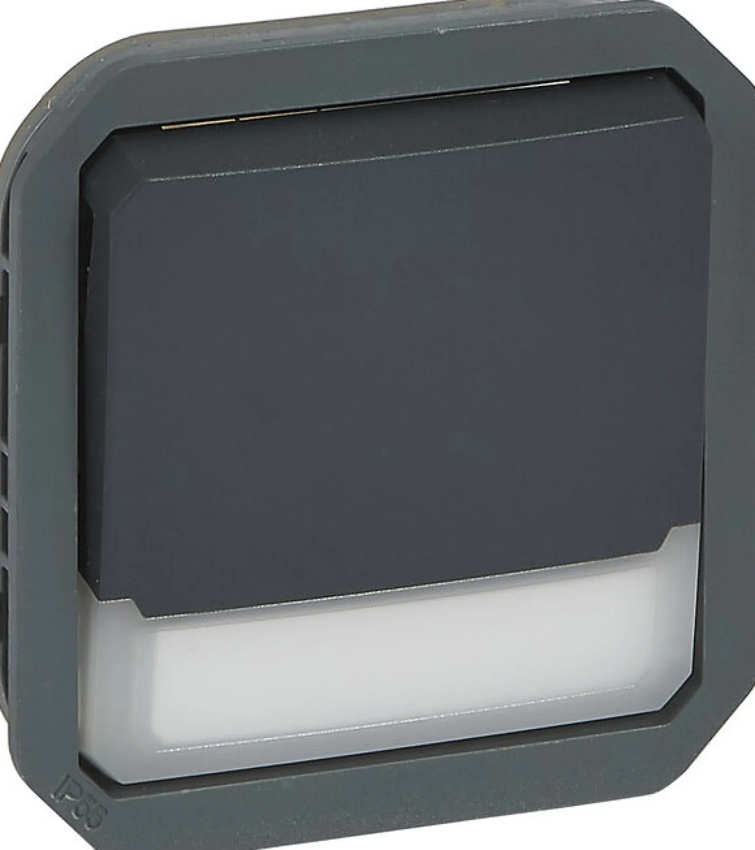 Hakuvalollinen vaihtopainikemekanismi Legrand Plexo 10 A IP55 12 V hakuvalolla, antrasiitti