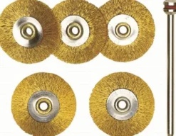 Harjasarja porakoneelle Proxxon 28962, messinkiharjat, 22mm, 5 kpl