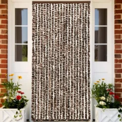 Hyönteisverho ruskea ja valkoinen 90x220 cm chenille