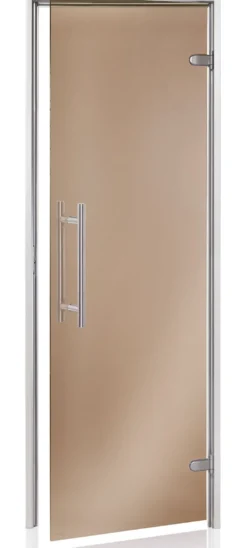 Höyrysaunan ovi Andres Glass Light Premium, alumiinikarmi, eri kokoja, eri värejä