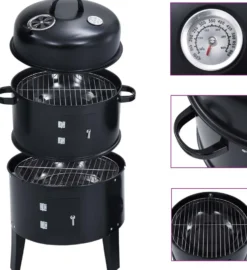 3-in-1 hiilisavustin bbq-grilli 40x80 cm