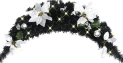 Joulukaari LED-valoilla, musta, 90cm, PVC