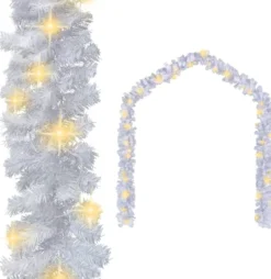 Jouluköynnös LED-valoilla, 5 m, valkoinen