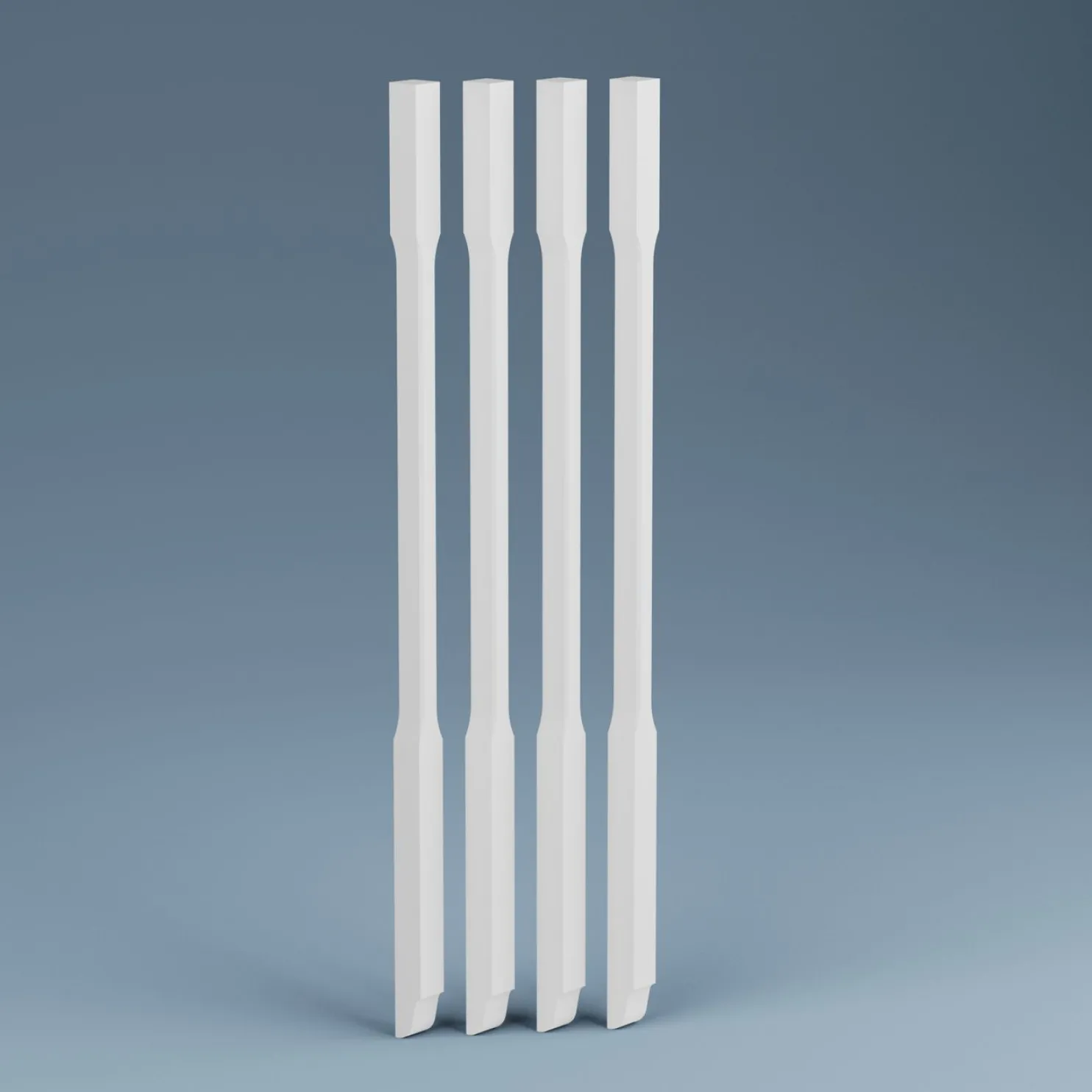 Kaidepinna Lundbergs Stockholm 1140mm MDF valkoinen 4kpl/pkt, ulkopuoliseen asennukseen