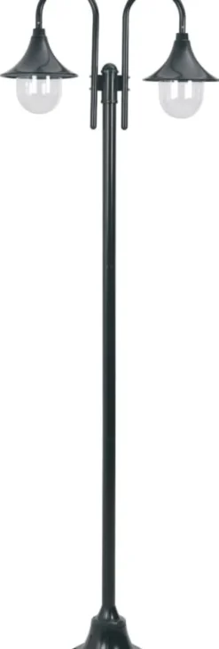 Kaksilyhtyinen pylväsvalaisin puutarhaan e27 220 cm vihreä