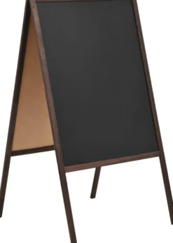 Kaksipuolinen liitutaulu setripuu vapaasti seisova 60x80 cm