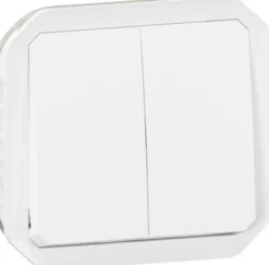 Kaksoismonitoimikytkin/-painikemekanismi Legrand Plexo 10 A IP55, valkoinen