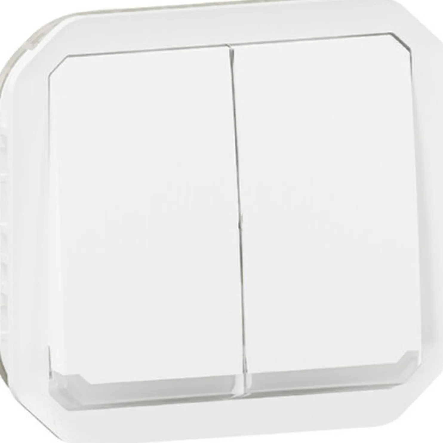 Kaksoismonitoimikytkin/-painikemekanismi Legrand Plexo 10 A IP55 merkkivalolla, valkoinen