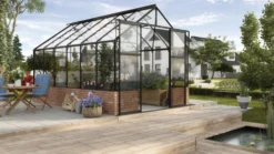 Kasvihuone Vitavia Cassandra 9.9m² alumiinirunko lasi musta