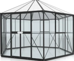 Kasvihuone Vitavia Hera 9000, 9m², lasi/polykarbonaatti, musta