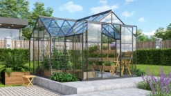 Kasvihuone Vitavia Sirius 13m² alumiinirunko musta