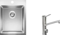 Keittiöallas Lapetek Luna-X 340-IFA 505x505mm rst + keittiöhana Lapetek Lina-A, APK-venttiili, kromi