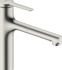 Keittiöhana Hansgrohe Zesis M33 160, ulosvedettävä juoksuputki, 2 jet, ruostumaton teräs