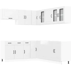 Keittiökaappisarja 11-osainen Kalmar, eri värejä (43833)