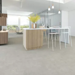 Kivikomposiittivinyylilaatta DomusFlooring Louhen rantakallio, integroitu askeläänieriste