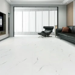 Kivikomposiittivinyylilaatta DomusFlooring Pohjanneidon marmorikivi, integroitu askeläänieriste