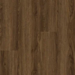 Kivikomposiittivinyylilankku DomusFlooring Pellervon pähkinä, integroitu askeläänieriste