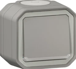 Kontrollivalollinen vaihtokytkin Legrand Plexo 10 A IP55 pinta, harmaa