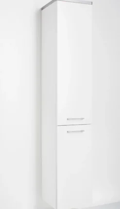 Korkea kaappi Ido Glow 330x1750x360mm vetimellä valkoinen