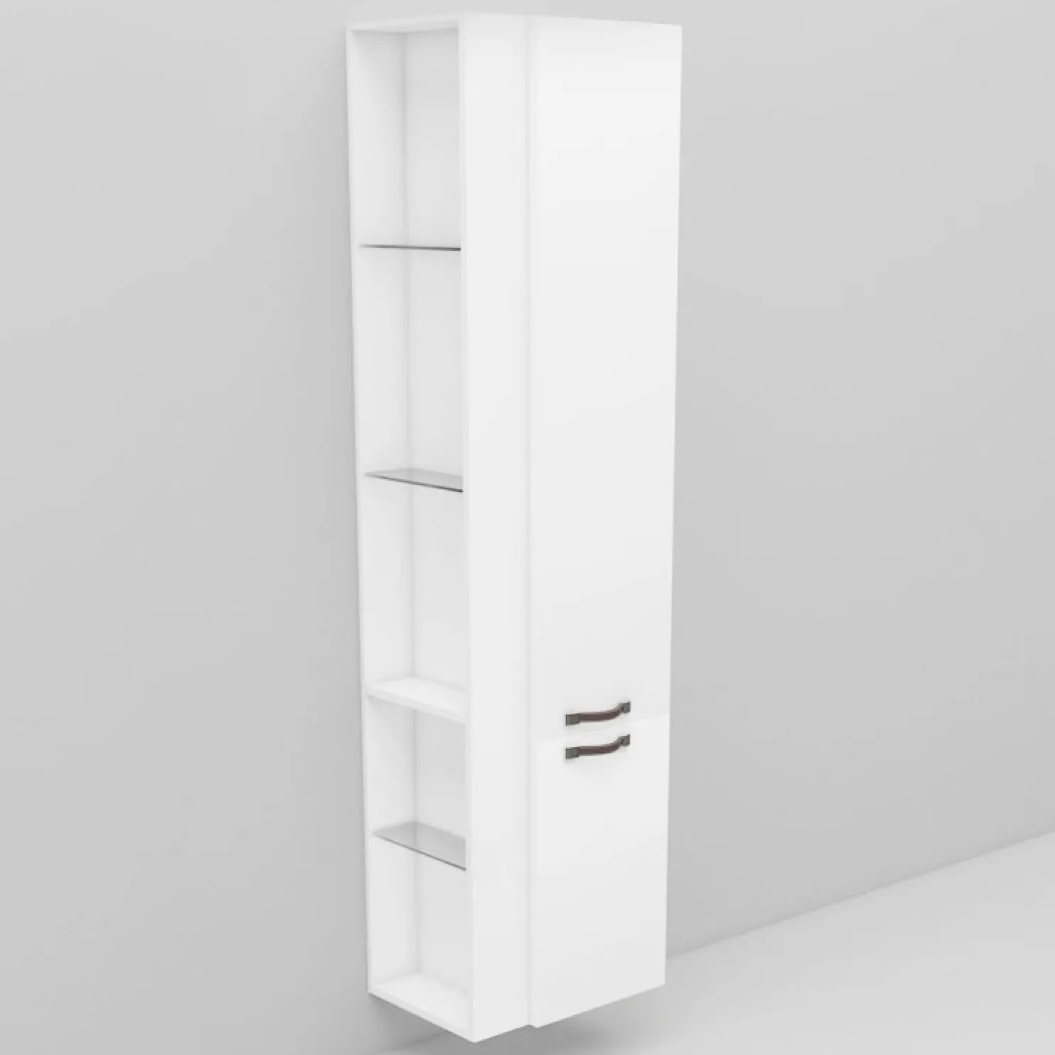 Korkea kaappi Noro Flexline 220-221 420x1650x298 mm sileä valkoinen