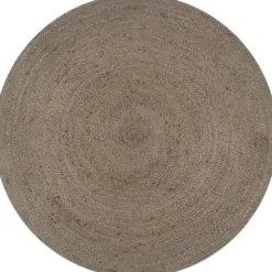 Käsintehty pyöreä juuttimatto 150 cm harmaa